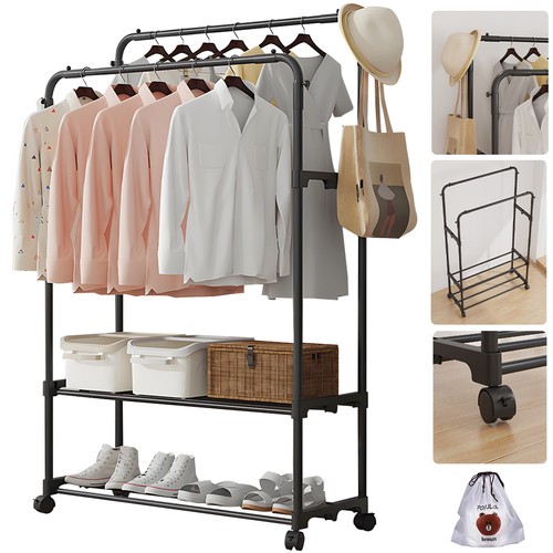 Heavy duty double - clothes, rail