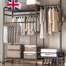 Double Clothes Rail Rack Heavy