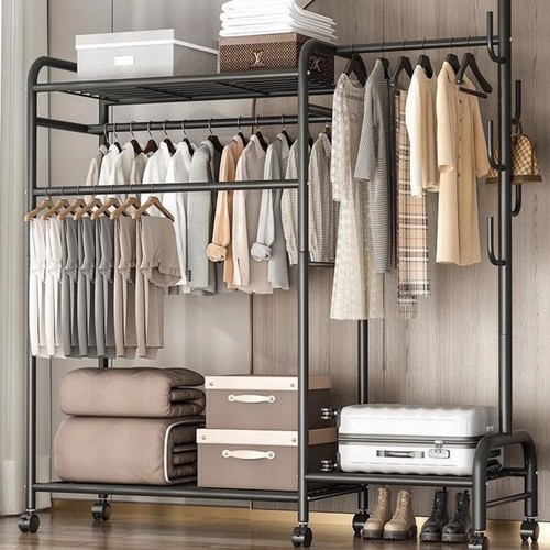 Clothes rack with shelfs - clothes,