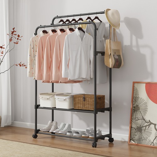 Heavy duty double clothes - clothes, rail
