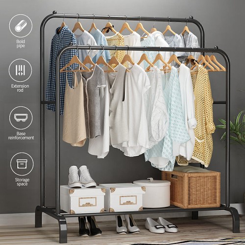 Heavy duty double clothes - clothes, rail
